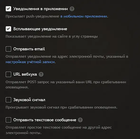 способы доставки уведомления