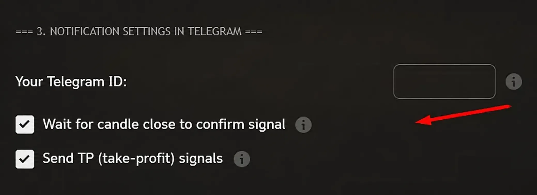 Check "Wait for the candle to close to confirm the signal" in the indicator settings