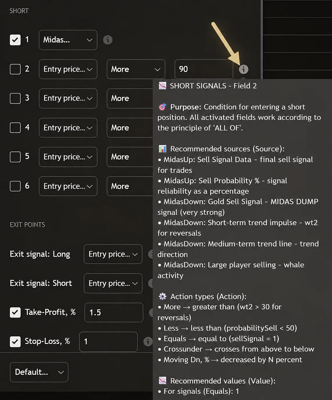 Additional filters and built-in tip with recommendations